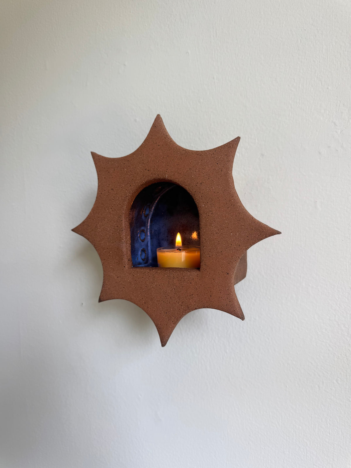 Large Natural Star with Stormy Blue Inside