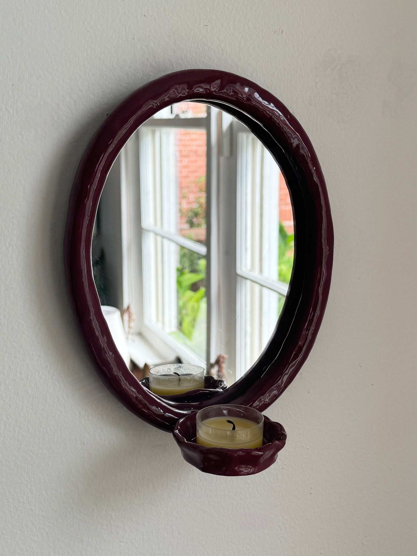 Burgundy Mirror Sconce