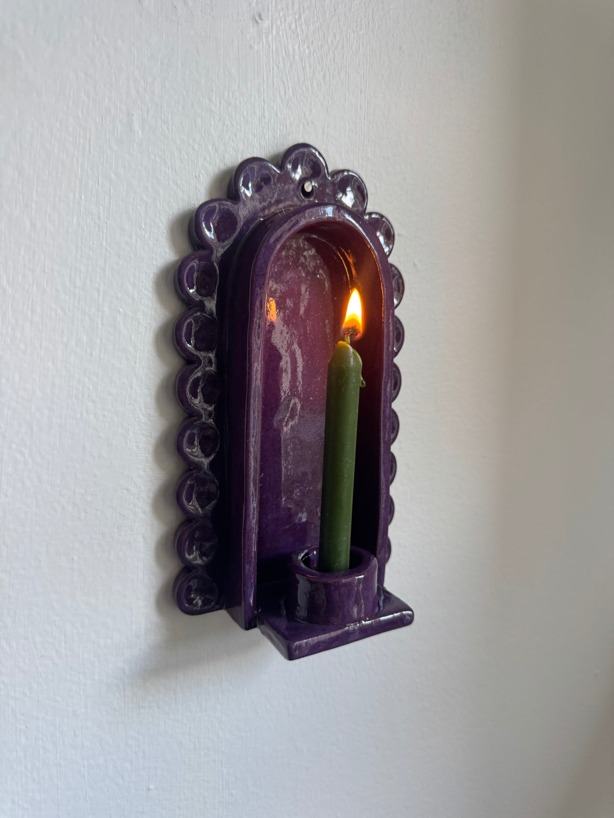 Dark Plum Scallop Sconce