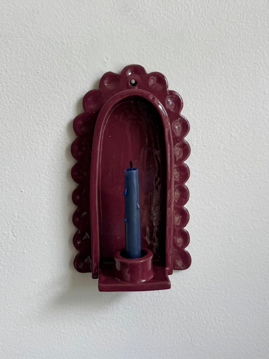 Burgundy Scallop Sconce
