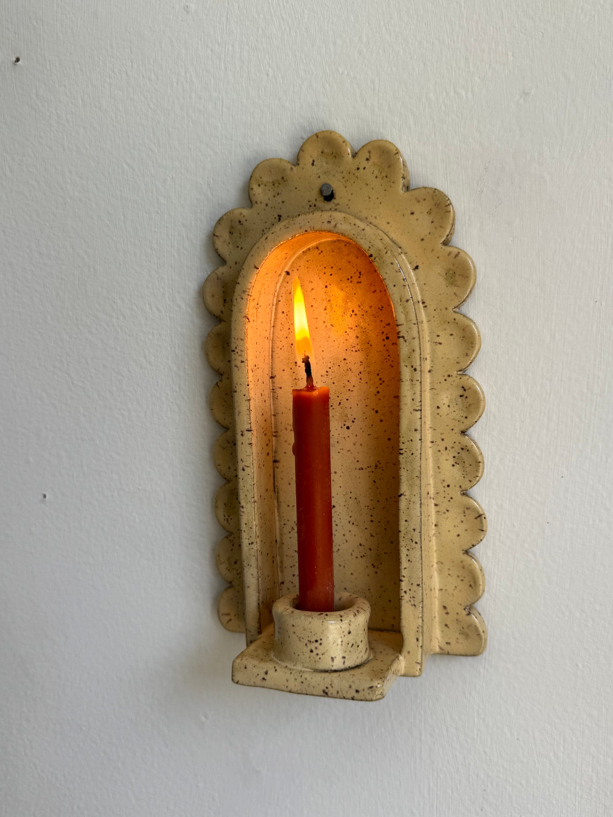 Speckled Yellow Scallop Sconce