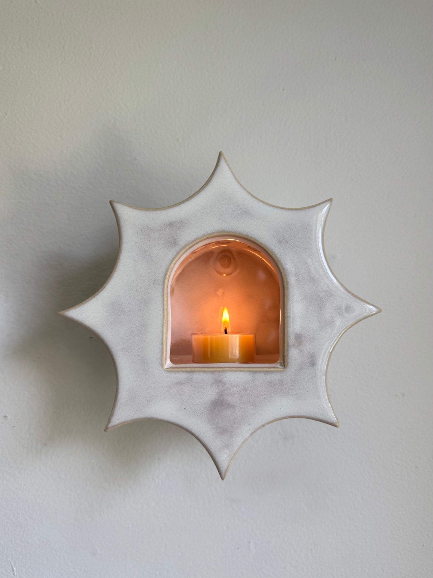 Large Iridescent White Star Sconce
