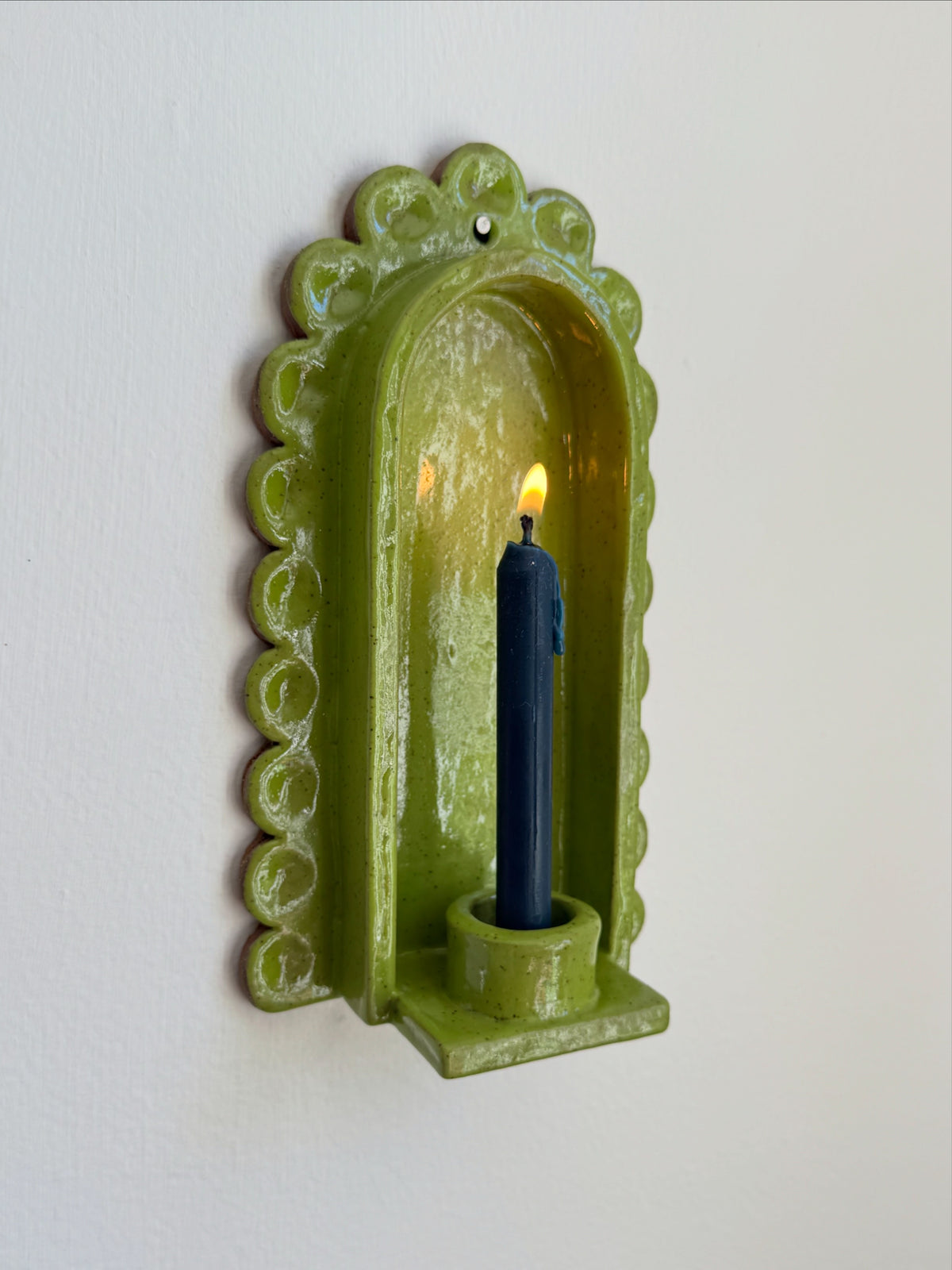 Chartreuse Scallop Sconce