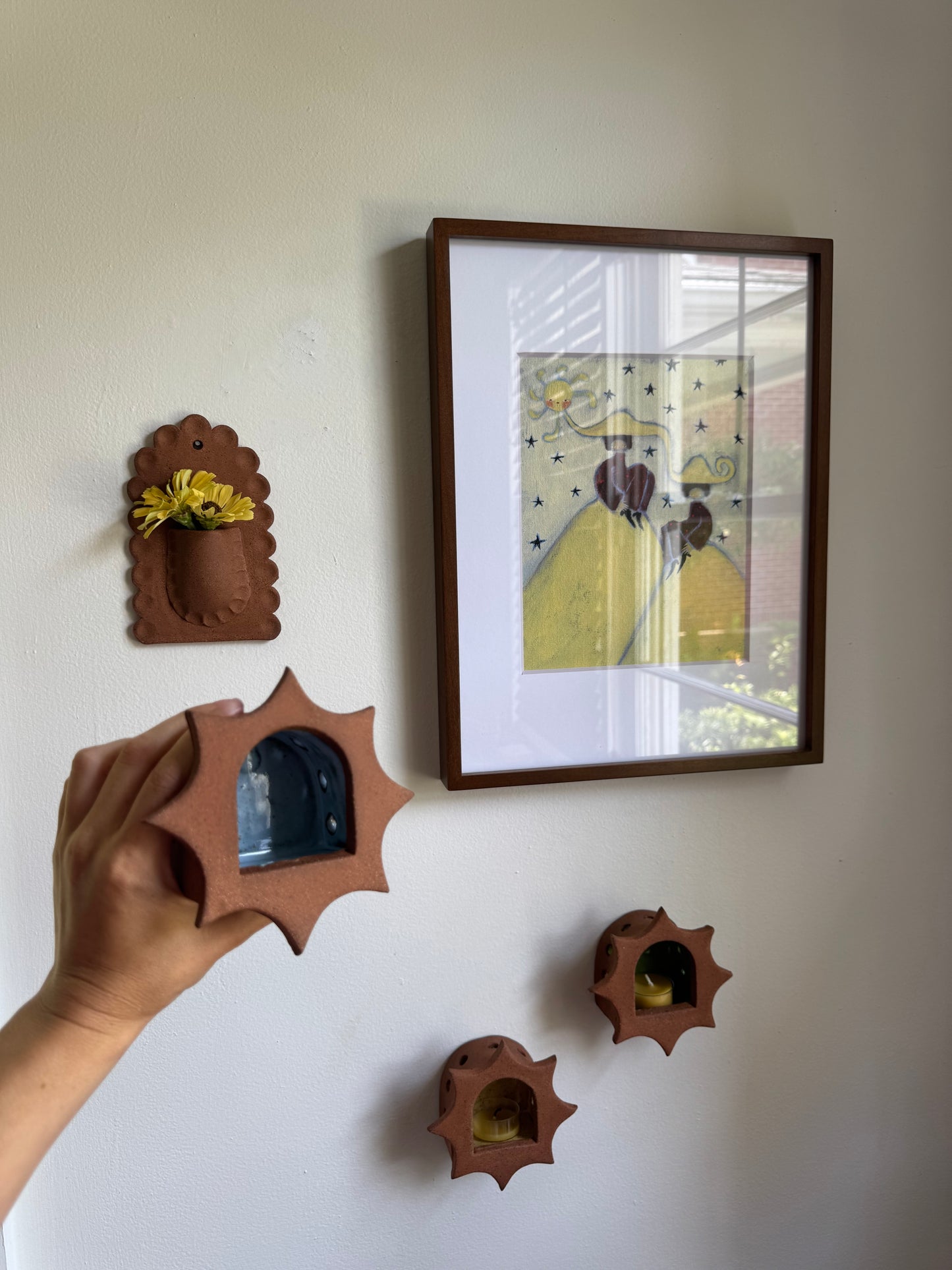 Textured Natural Scallop Wall Vase