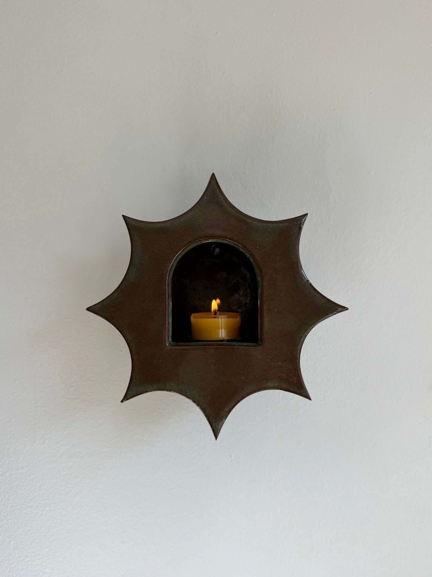 Large Antique Turquoise Star Sconce