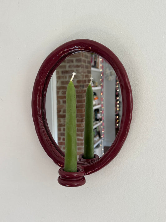 Coming soon! Burgundy Mirror Sconce