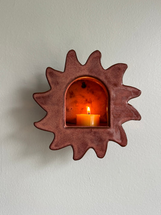 Dusty Rose Sun Sconce
