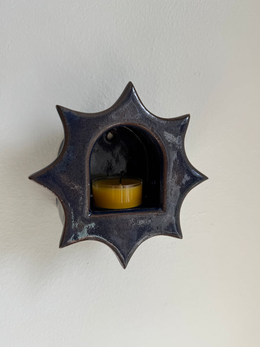 Glossy Navy Star Sconce