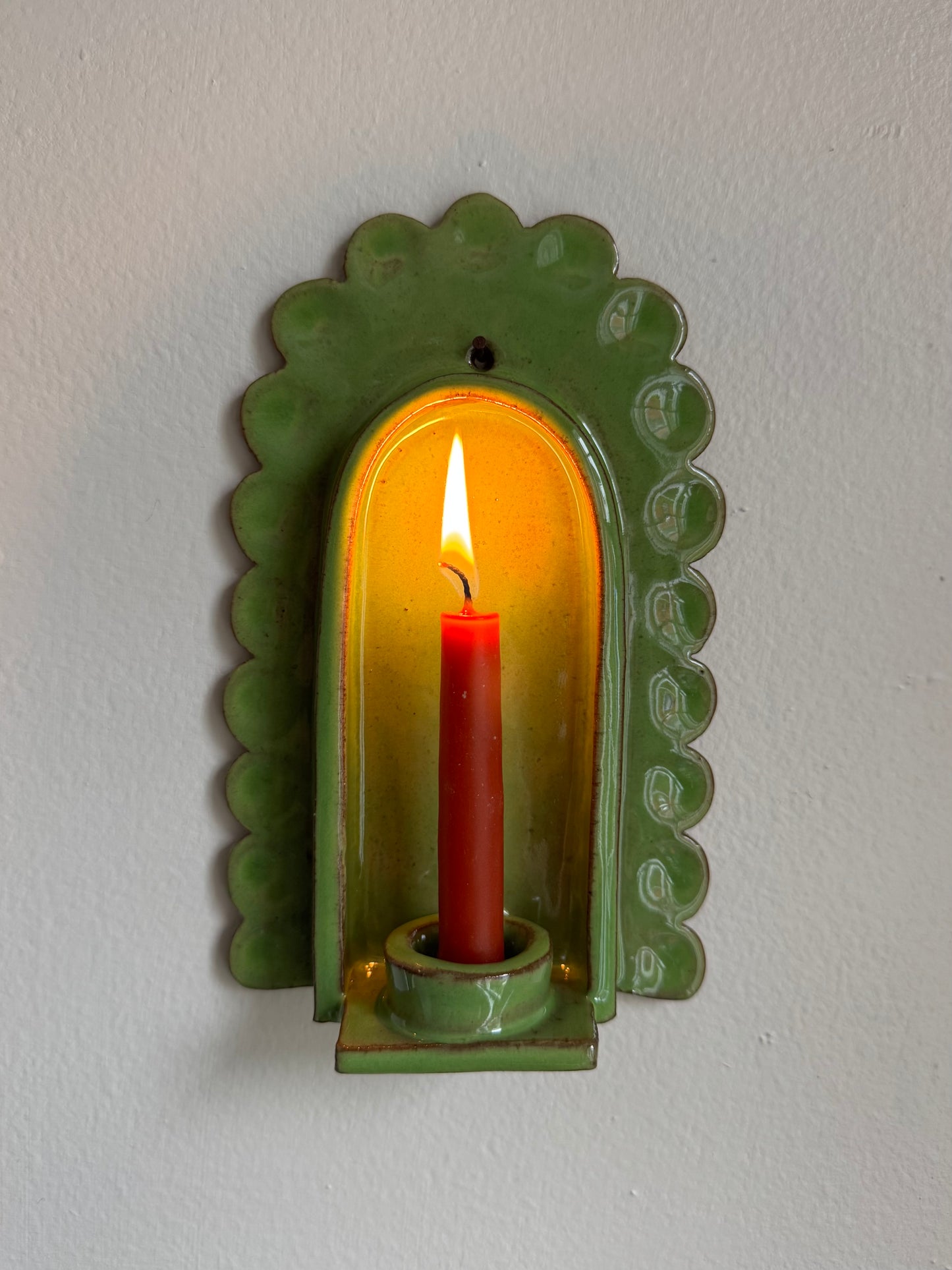 Fern Green Scallop Sconce