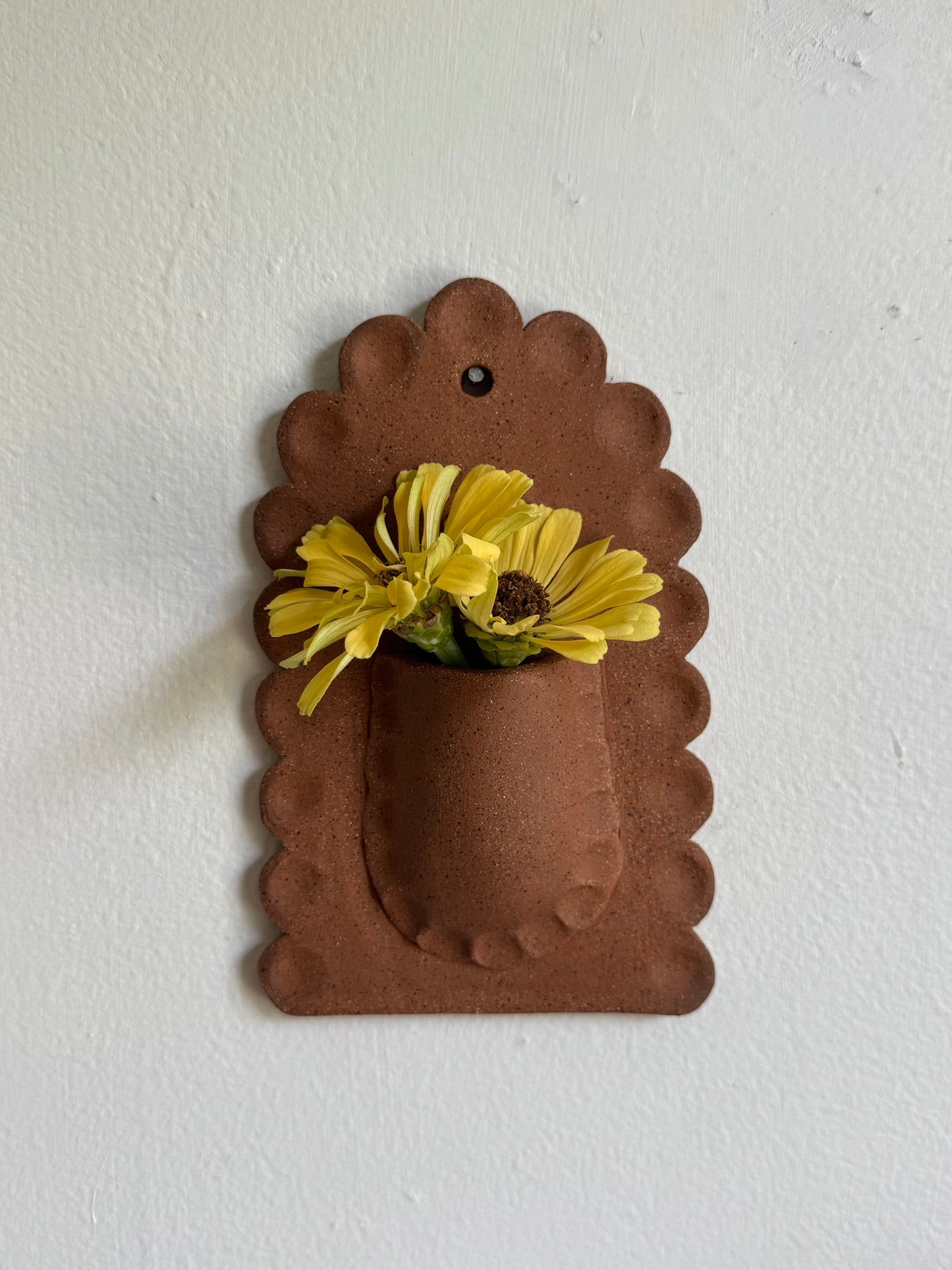 Textured Natural Scallop Wall Vase