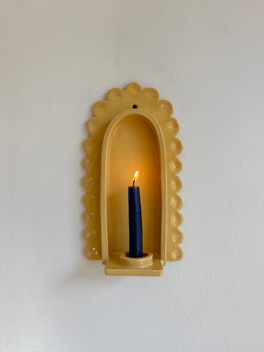 Butter Yellow Scallop Sconce