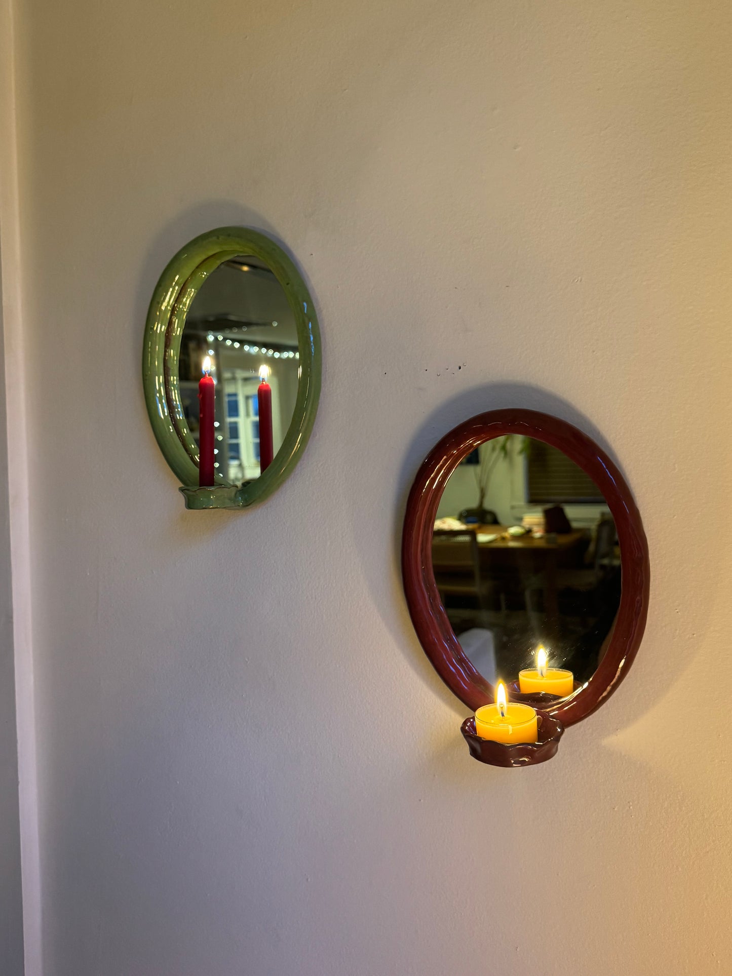 Burgundy Mirror Sconce