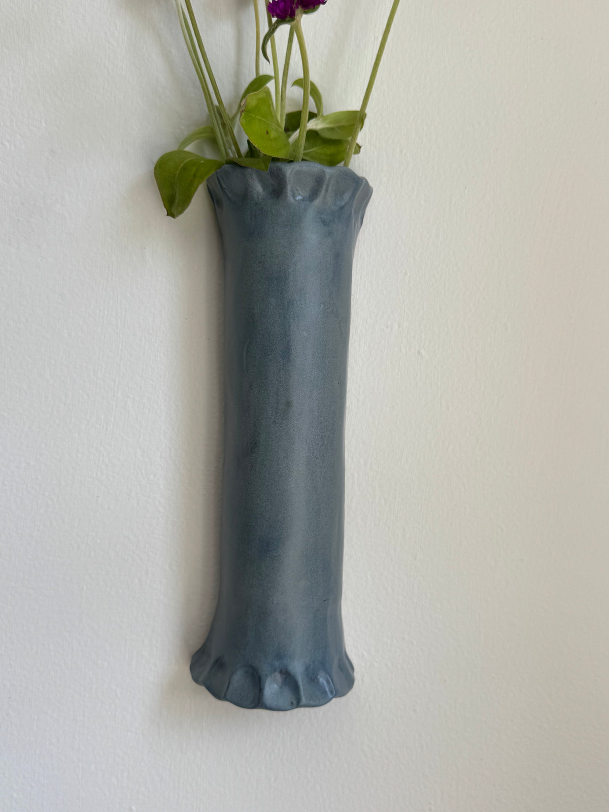Denim Fluted Wall Vase