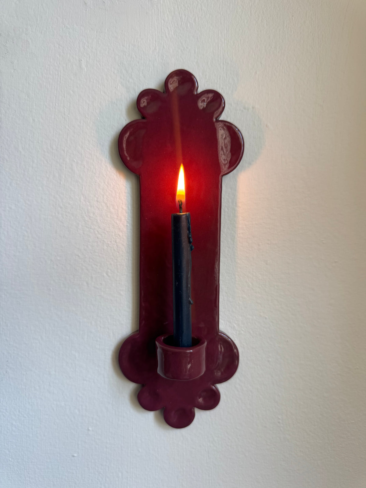 Burgundy Rae Tapered Candle Sconce