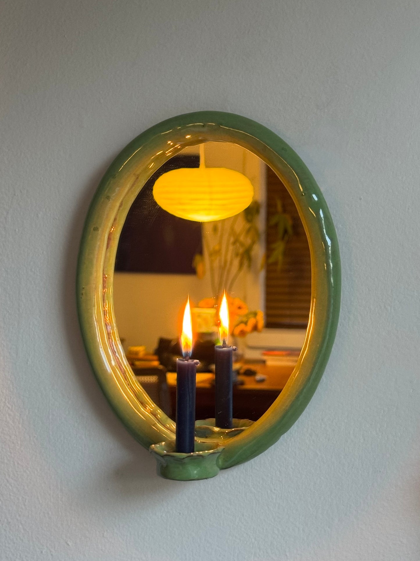 Fern Green Tapered Mirror Sconce