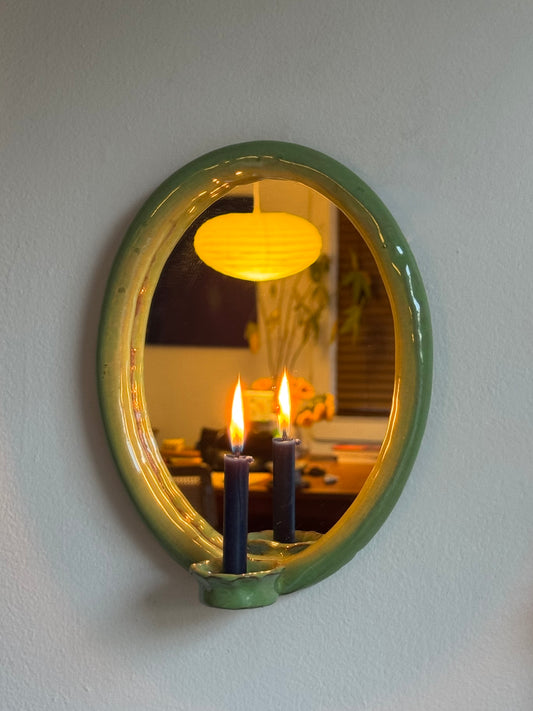 Fern Green Tapered Mirror Sconce