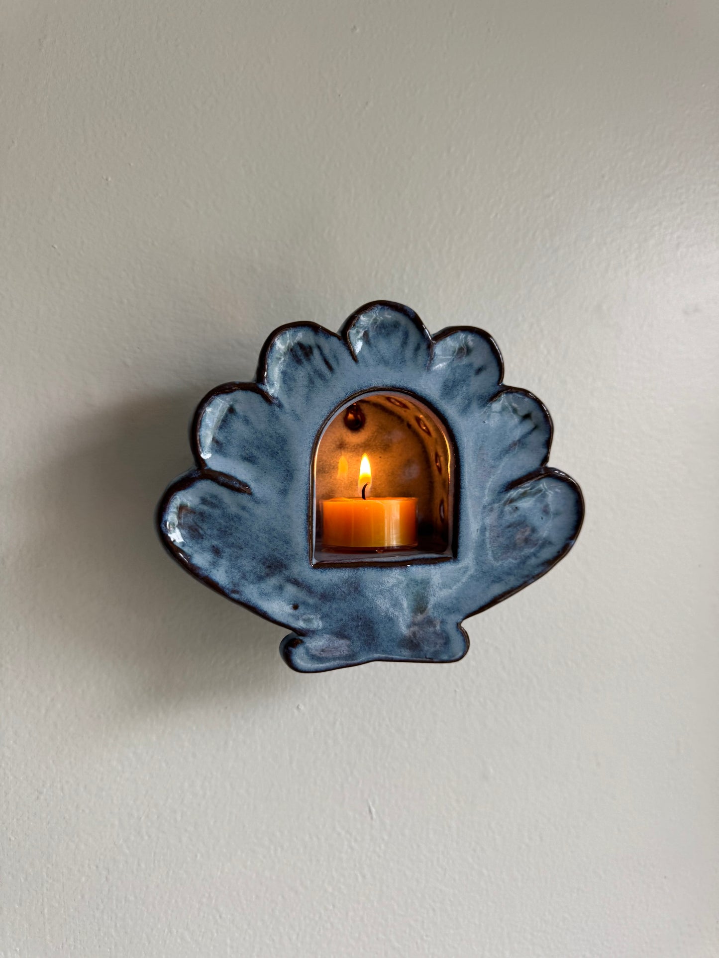 Baby Blue Shell Sconce