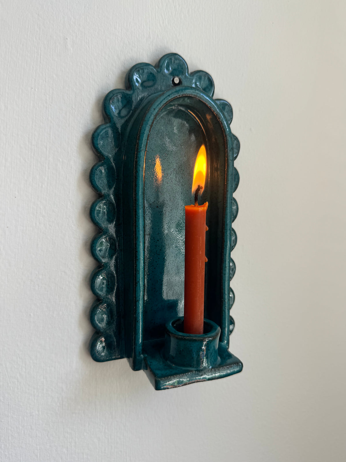 Turquoise Scallop Sconce