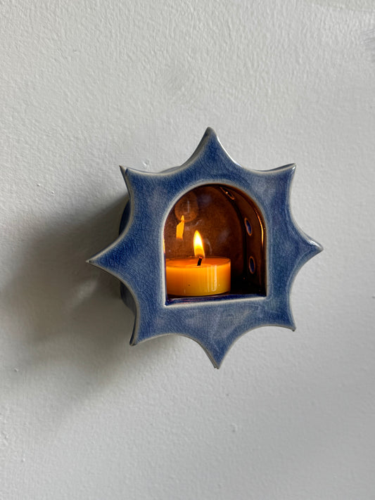 Ocean Crackle Star Sconce
