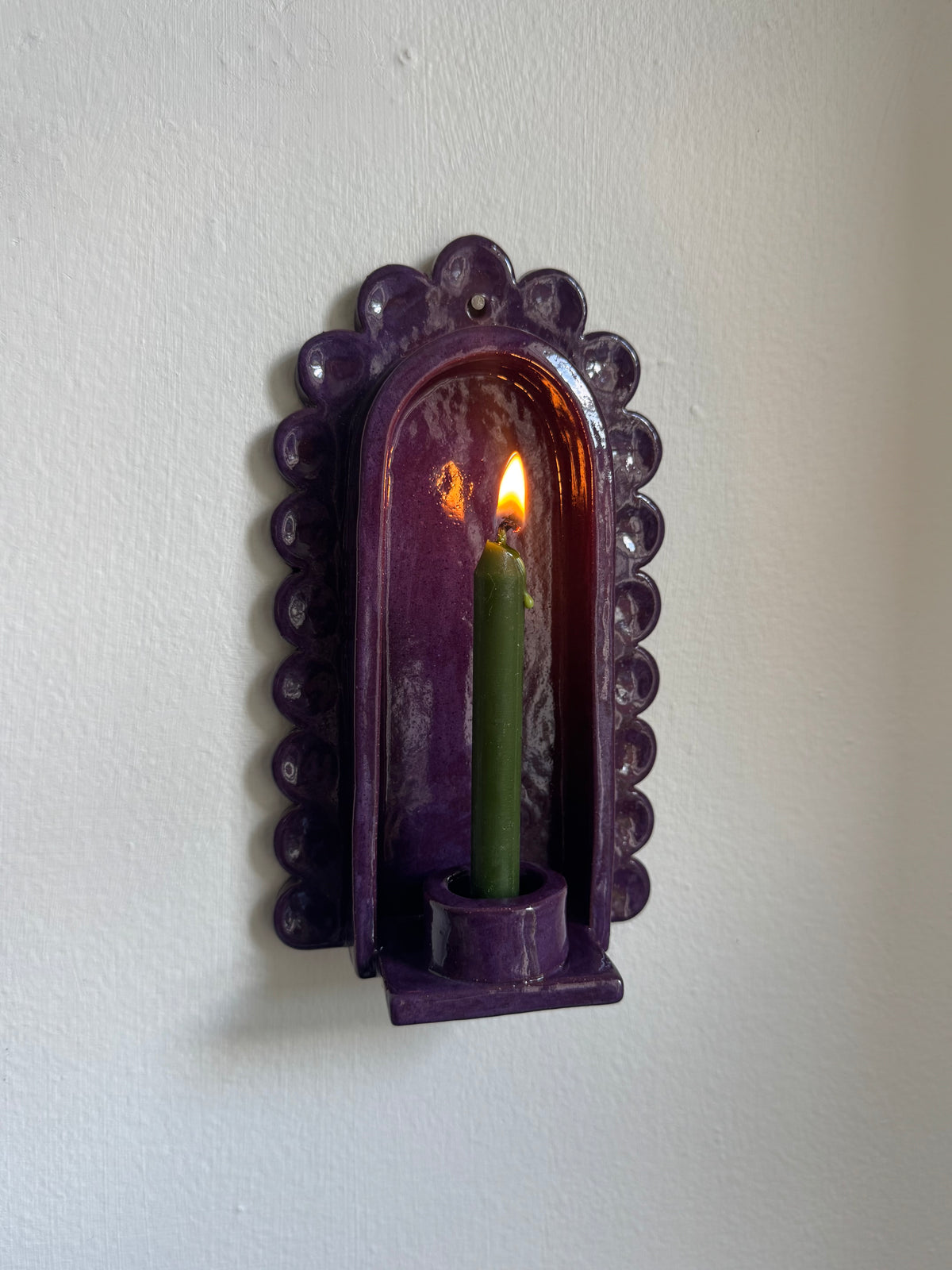 Dark Plum Scallop Sconce