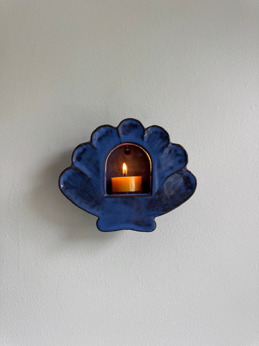 Stormy Blue Shell Sconce