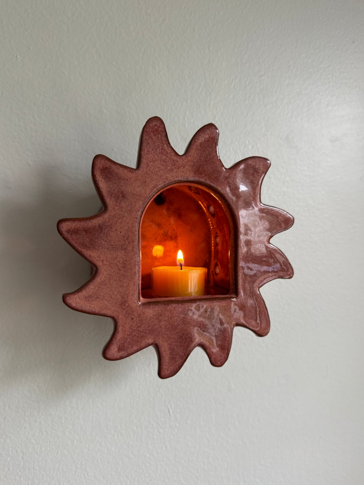 Dusty Rose Sun Sconce