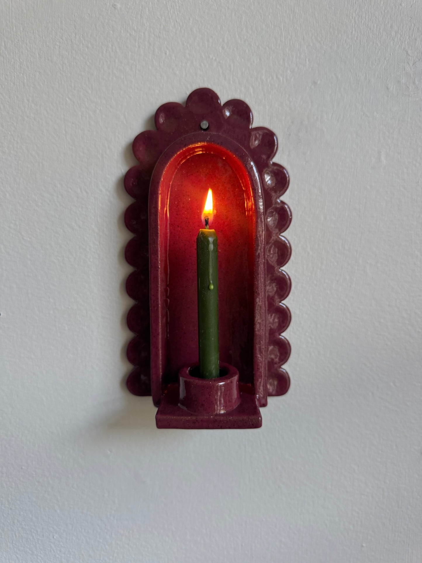 Burgundy Scallop Sconce