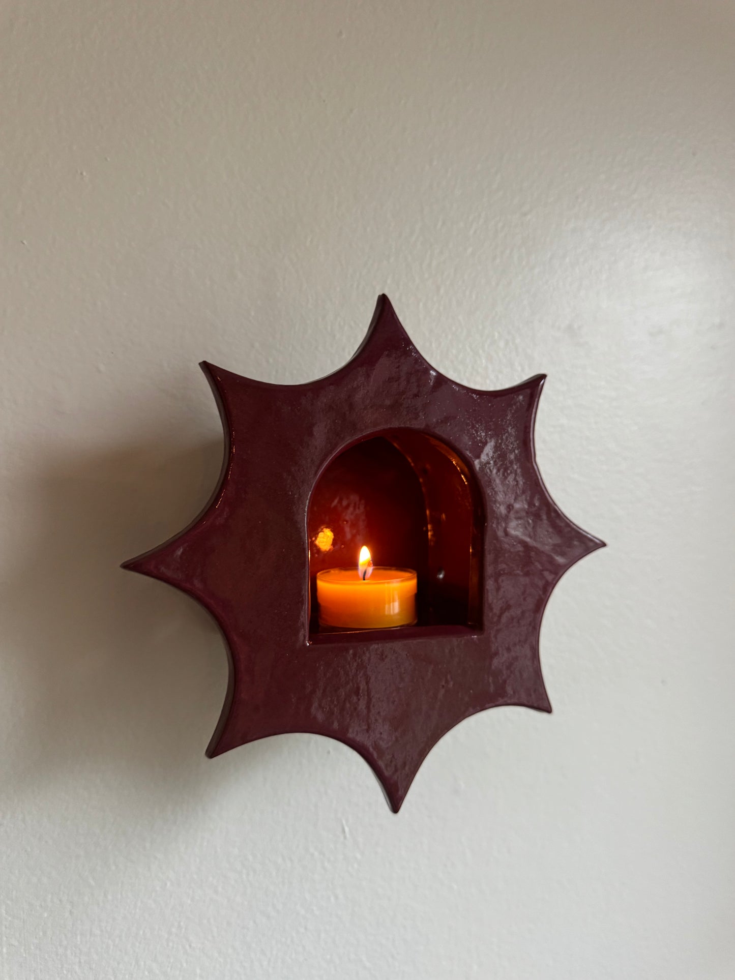 Large Burgundy Star Sconce