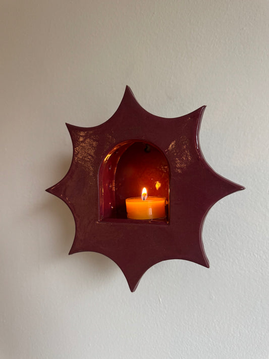 Large Burgundy Star Sconce