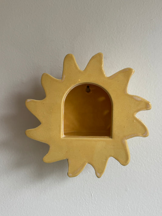 Wonky Yellow Sun Sconce